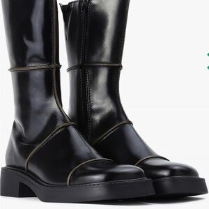 Authentic Miista Black Leather Dahlia Boots 9.5 (40)